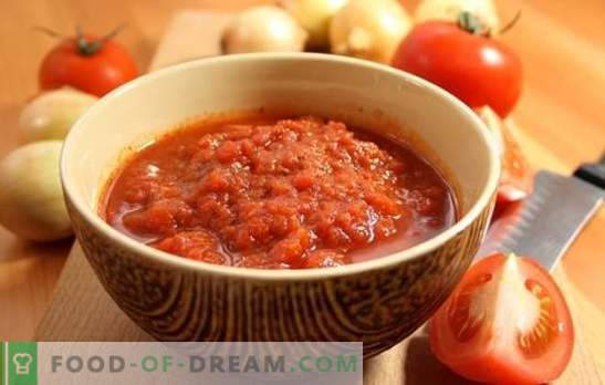 Adjika de tomates sin ajo para el invierno: reserva, no te arrepentirás! Una variedad de recetas adjika de tomates sin ajo para el invierno