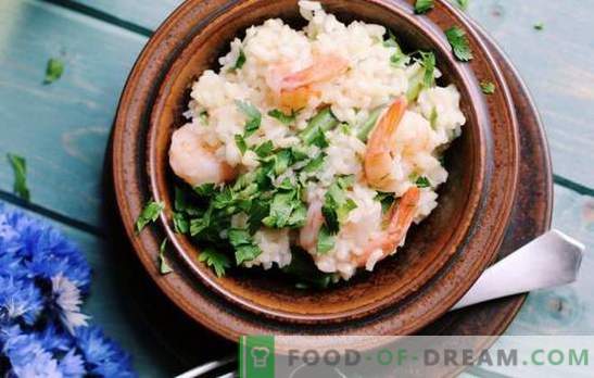 Risotto: una receta paso a paso para un delicioso plato de arroz. Cocinando risotto con champiñones, mariscos, legumbres en recetas paso a paso.