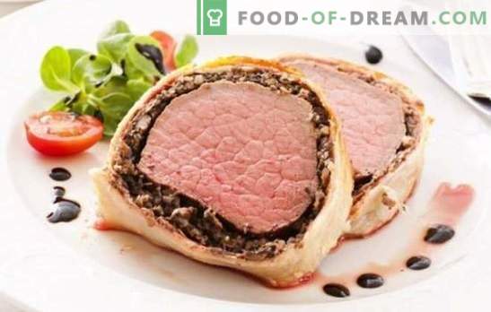 Cerdo en masa - carne fragante para adornar o merendar. Recetas de carne de cerdo en la masa al horno y en la sartén: con champiñones, albaricoques, arándanos