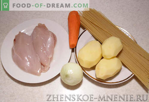 Sopa de pollo - Receta con fotos y descripción paso a paso
