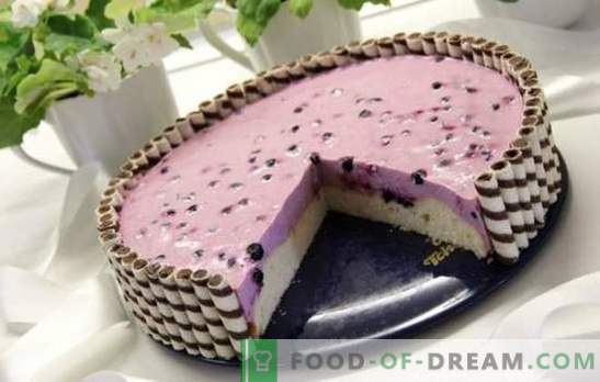 Pastel de yogur - postre dietético! Recetas delicadas tortas de yogur con bizcocho, bayas y gelatina