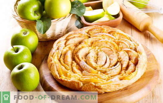 Cómo hacer rápidamente un pastel de hojaldre con manzanas. Pastel de mermelada de manzana, canela, pasas y albaricoque