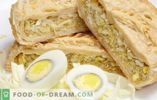 Pastel de hojaldre con cebolla, huevos: con y sin levadura. Receta de recetas originales con cebolla y hojaldre de huevo