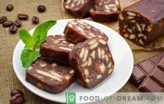 Salchicha de galletas de chocolate: una receta paso a paso. Variantes de salchicha de chocolate de galletas con nueces, pasas, licor
