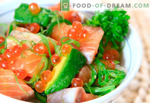 Ensalada con salmón salado - las recetas correctas. Rápida y sabrosa ensalada cocida con salmón ligeramente salado.